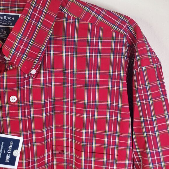 Club Room Mens Red Cotton Regular Fit Button Down Shirt L - Picture 3 of 10
